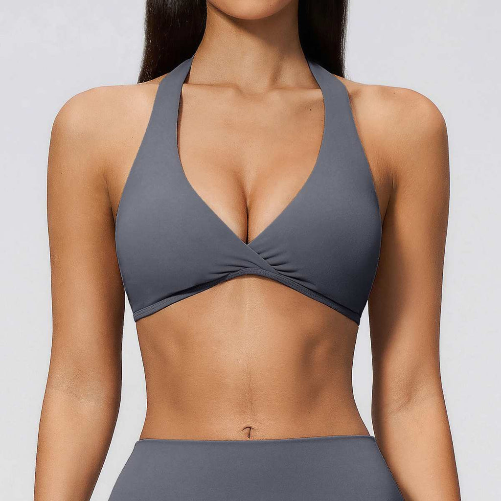 Womens Workout Training 70%nylon 30%spandex Yoga Sets Z-4208 - bra print logo 4
