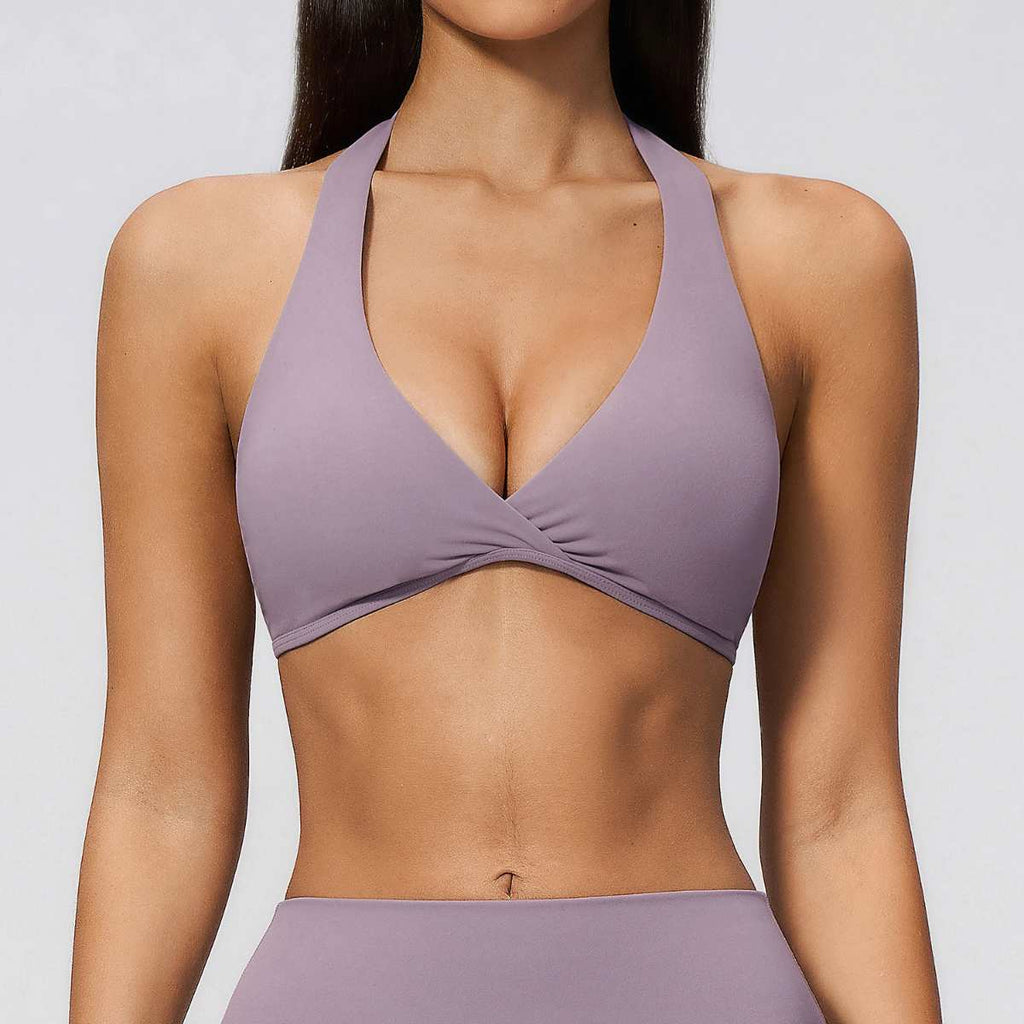 Womens Workout Training 70%nylon 30%spandex Yoga Sets Z-4208 - bra print logo 5