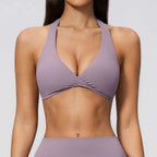 Womens Workout Training 70%nylon 30%spandex Yoga Sets Z-4208 - bra print logo 5