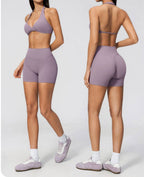 Womens Workout Training 70%nylon 30%spandex Yoga Sets Z-4208 - Leggings print logo 13