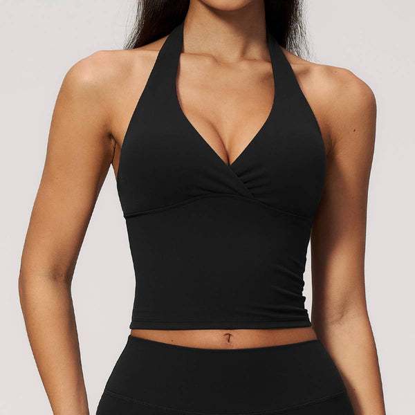 Womens Workout Training 70%nylon 30%spandex Yoga Sets Z-4208 - tank top print logo 1