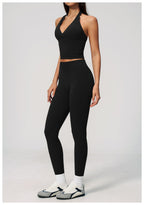 Womens Workout Training 70%nylon 30%spandex Yoga Sets Z-4208 - tank top print logo 13