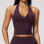 Womens Workout Training 70%nylon 30%spandex Yoga Sets Z-4208 - tank top print logo 5