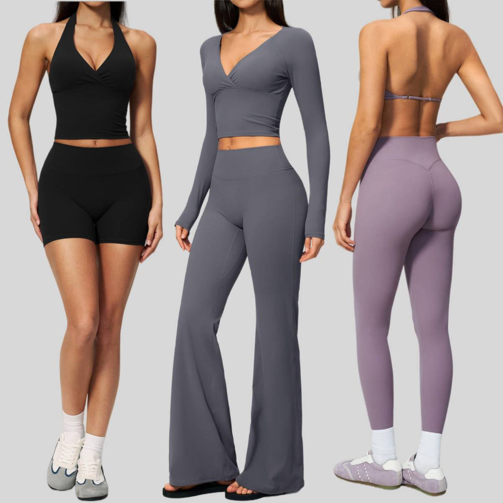 Womens Workout Training 70%nylon 30%spandex Yoga Sets Z-4208 - Leggings print logo 8