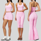 Womens 220gsm 78%nylon 22%spandex 4-pieces Yoga Sets Z-4506 print logo 1