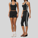 Womens Sports Activewear78%nylon 22%spandex Yoga Sets Z-4506 - Capri Leggings print logo 10