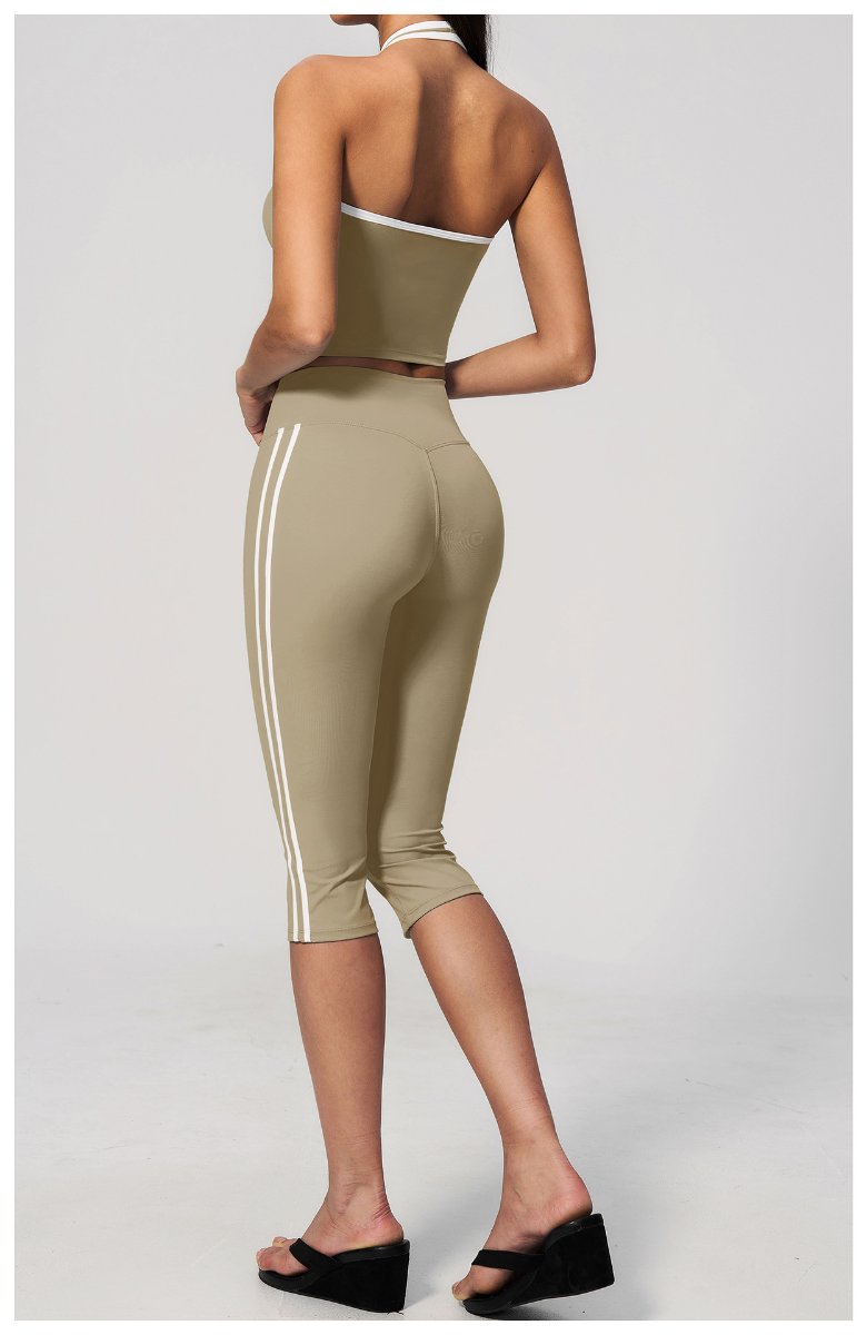 Womens Sports Activewear78%nylon 22%spandex Yoga Sets Z-4506 - Capri Leggings print logo 13