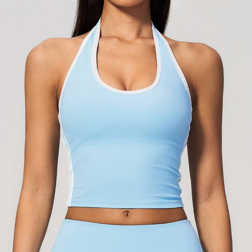 Womens Sports Activewear78%nylon 22%spandex Yoga Sets Z-4506 - tank top print logo 3