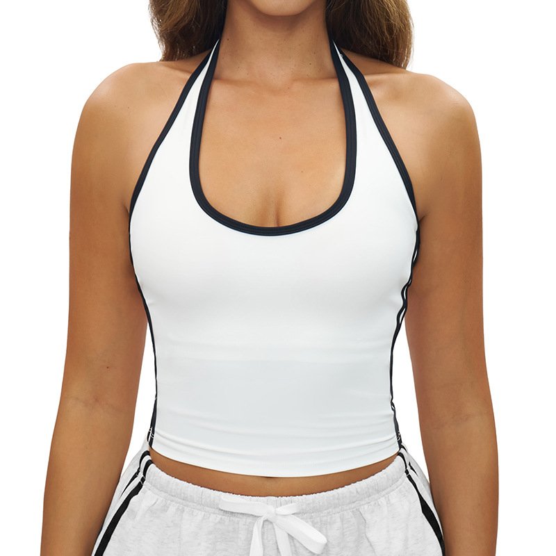 Womens Sports Activewear78%nylon 22%spandex Yoga Sets Z-4506 - tank top print logo 8