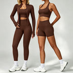 Womens Fitness 78%Nylon 22%Spandex Yoga Set Z-6116 Set print logo 4