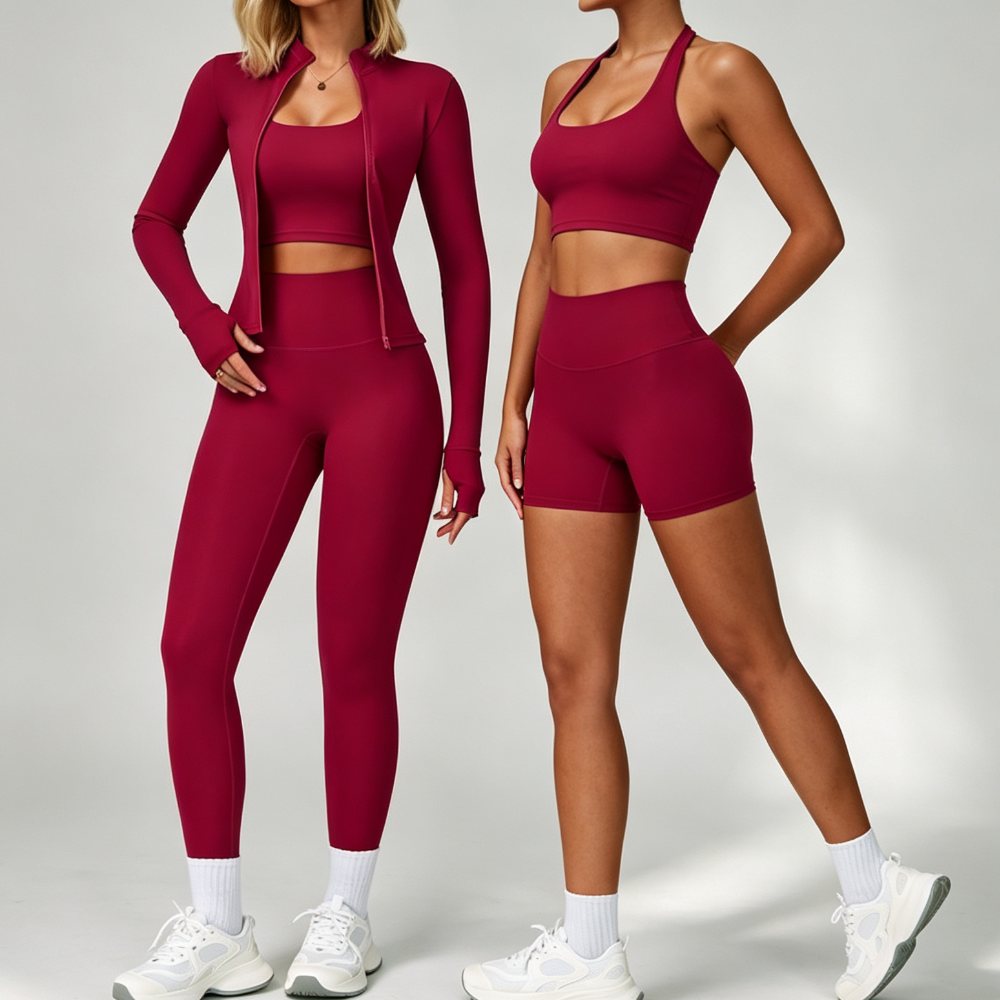 Womens Fitness 78%Nylon 22%Spandex Yoga Set Z-6116 Set print logo 1