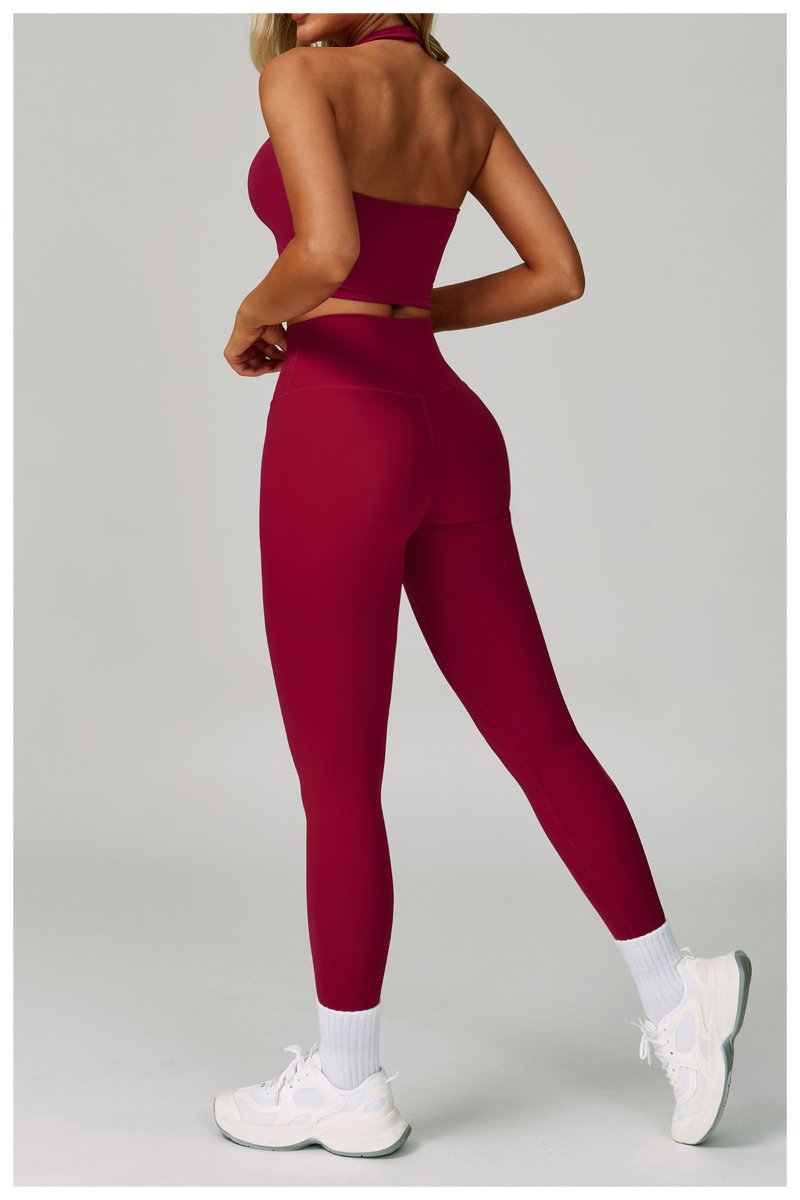 Womens Fitness 78%Nylon 22%Spandex Yoga Set Z-6116 - Leggings print logo 45
