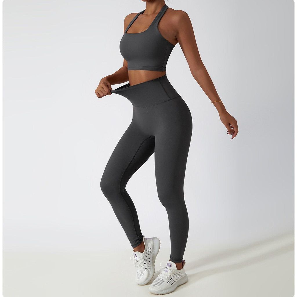 Womens Fitness 78%Nylon 22%Spandex Yoga Set Z-6116 Set print logo 69