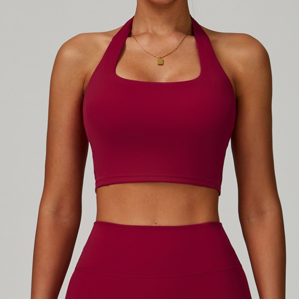 Womens Fitness 78%Nylon 22%Spandex Yoga Set Z-6116 - bra print logo 1