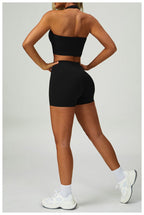 Womens Fitness 78%Nylon 22%Spandex Yoga Set Z-6116 - shorts print logo 40