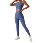 Womens Fitness 78%Nylon 22%Spandex Yoga Set Z-6116 - bra print logo 19