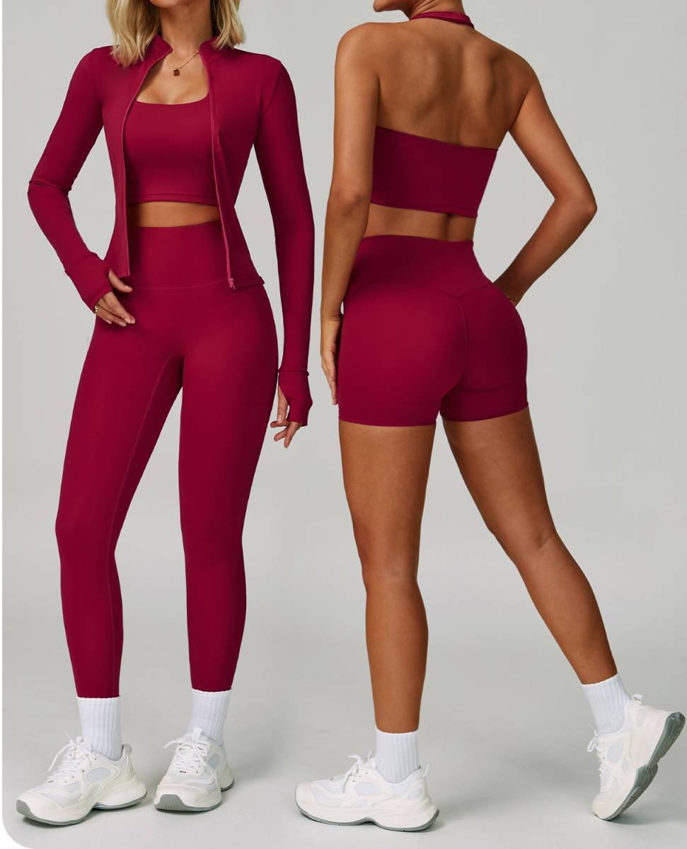 Womens Fitness 78%Nylon 22%Spandex Yoga Set Z-6116 - Leggings print logo 19