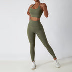 Womens Fitness 78%Nylon 22%Spandex Yoga Set Z-6116 - bra print logo 25
