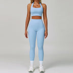 Womens Fitness 78%Nylon 22%Spandex Yoga Set Z-6116 - bra print logo 9
