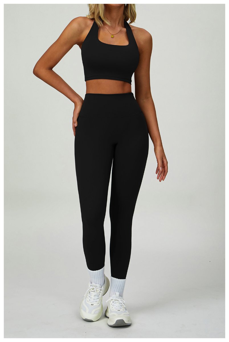 Womens Fitness 78%Nylon 22%Spandex Yoga Set Z-6116 - Leggings print logo 53