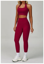 Womens Fitness 78%Nylon 22%Spandex Yoga Set Z-6116 - Leggings print logo 44