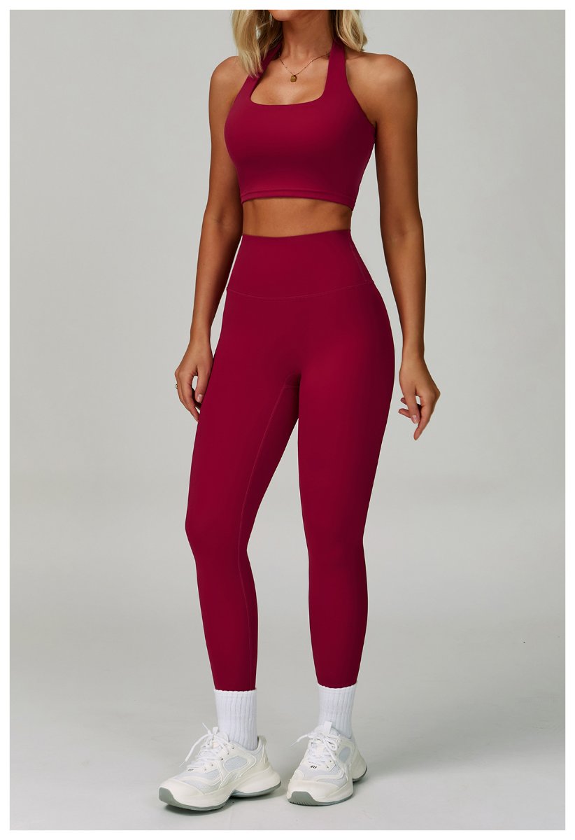 Womens Fitness 78%Nylon 22%Spandex Yoga Set Z-6116 - Leggings print logo 44