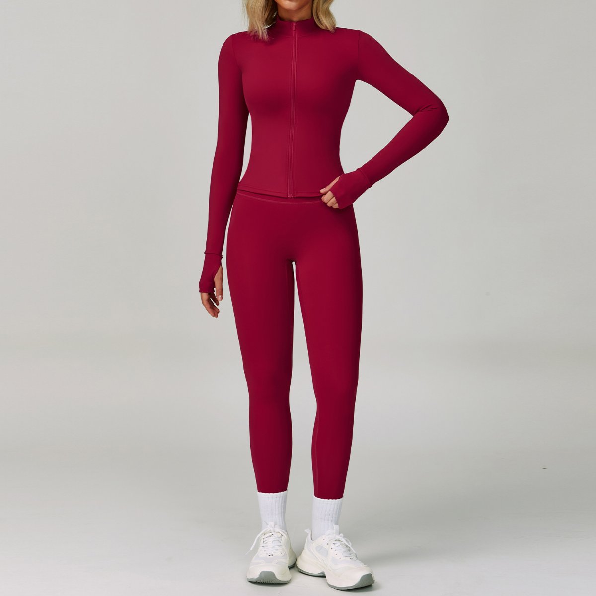 Womens Fitness 78%Nylon 22%Spandex Yoga Set Z-6116 - Leggings print logo 14