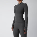 Womens Fitness 78%Nylon 22%Spandex Yoga Set Z-6116 - jackets print logo 11