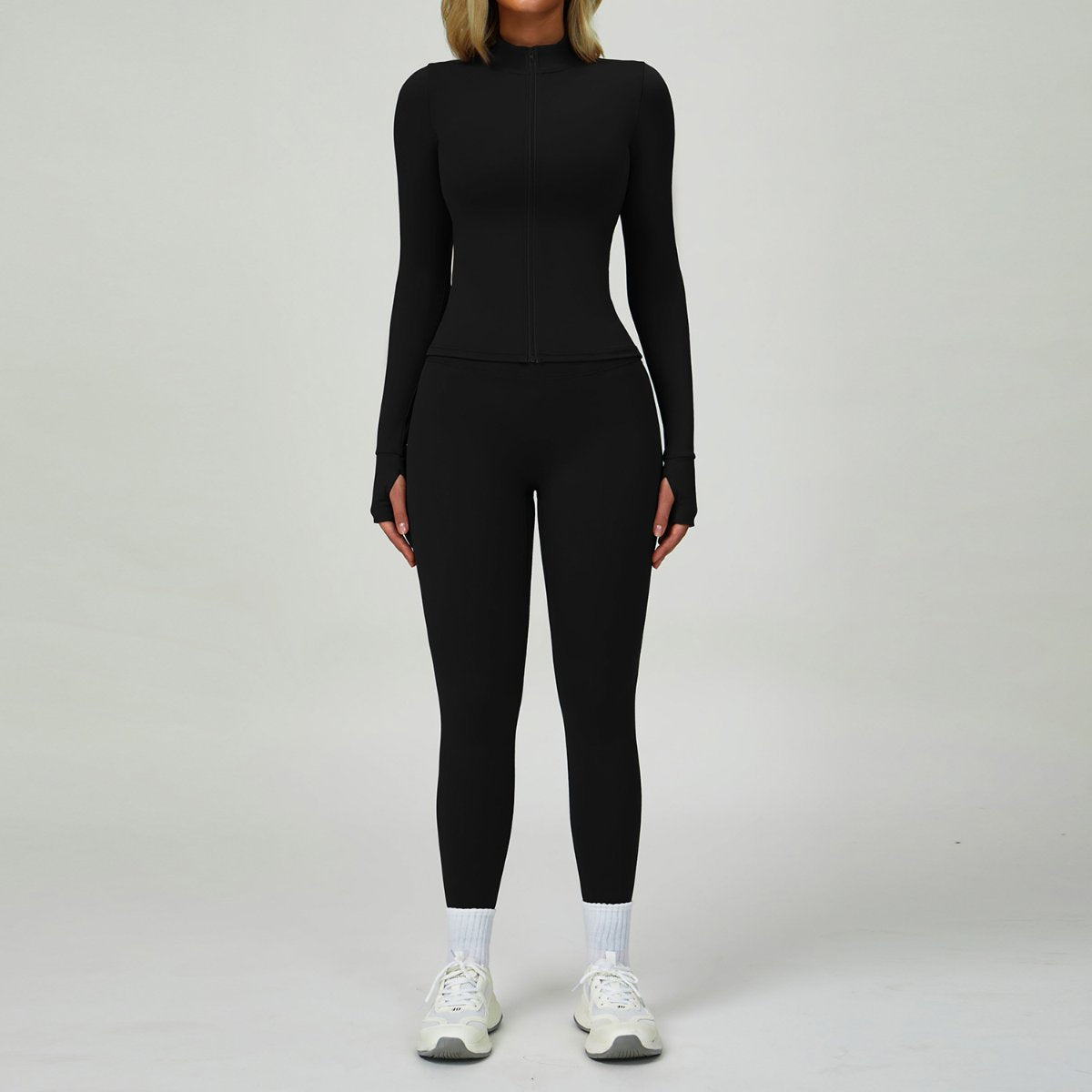 Womens Fitness 78%Nylon 22%Spandex Yoga Set Z-6116 - jackets print logo 7