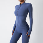 Womens Fitness 78%Nylon 22%Spandex Yoga Set Z-6116 - jackets print logo 12