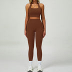 Womens Fitness 78%Nylon 22%Spandex Yoga Set Z-6116 - Leggings print logo 31