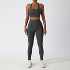 Womens Fitness 78%Nylon 22%Spandex Yoga Set Z-6116 - Leggings print logo 33