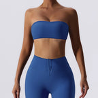 Womens Fitness Strapless 78%Nylon 22%Spandex Sports Bra Z-8075 print logo 13