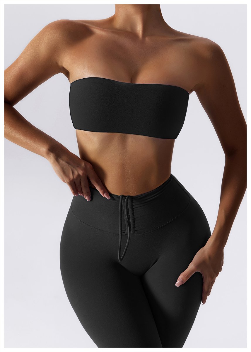 Womens Fitness Strapless 78%Nylon 22%Spandex Sports Bra Z-8075 print logo 27