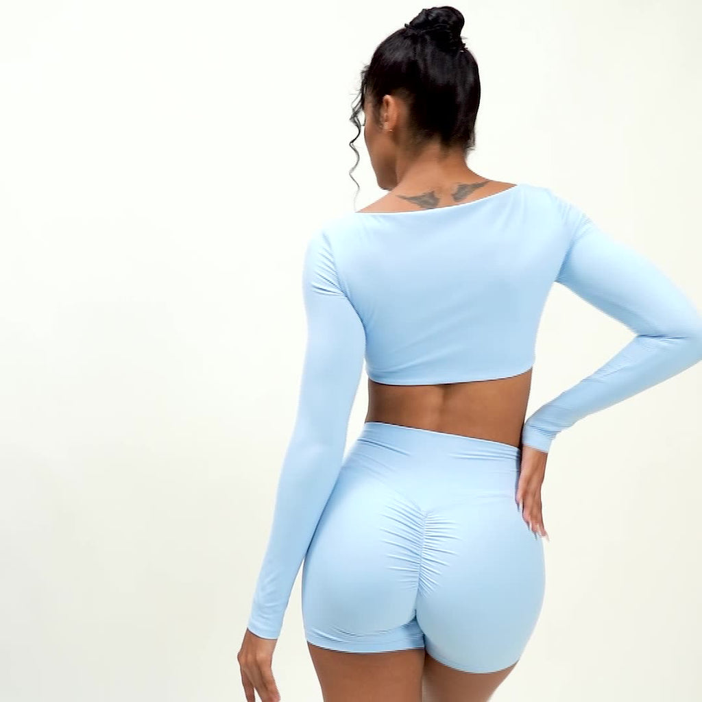 Womens Yoga 78%Nylon 22%spandex Long Sleeve Shirts Z-8518