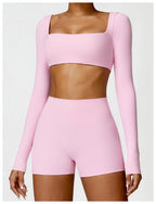 Womens Yoga 78%Nylon 22%spandex Long Sleeve Shirts Z-8518