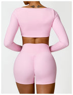 Womens Yoga 78%Nylon 22%spandex Long Sleeve Shirts Z-8518