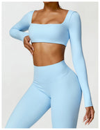 Womens Yoga 78%Nylon 22%spandex Long Sleeve Shirts Z-8518