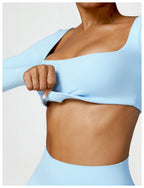 Womens Yoga 78%Nylon 22%spandex Long Sleeve Shirts Z-8518