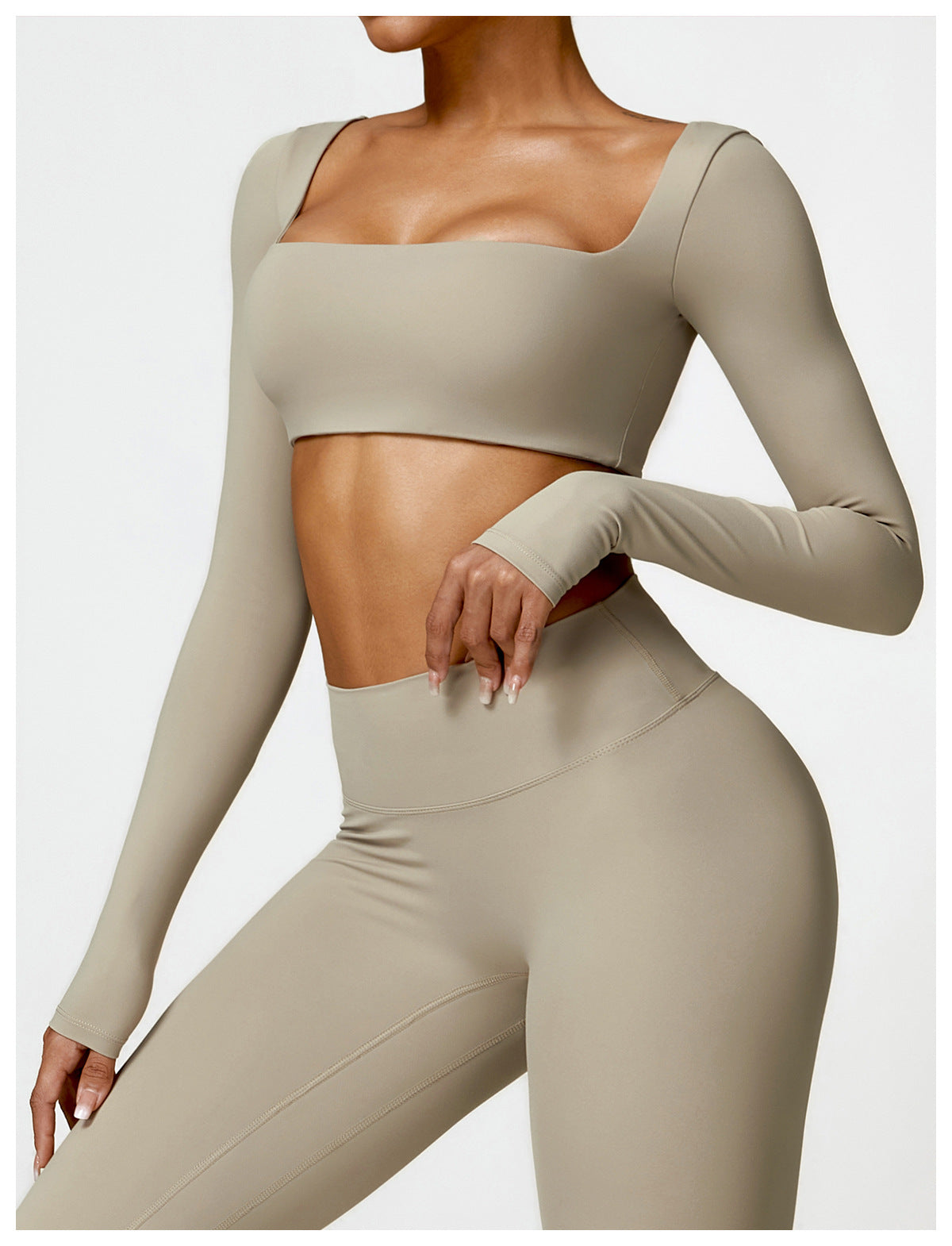 Womens Yoga 78%Nylon 22%spandex Long Sleeve Shirts Z-8518