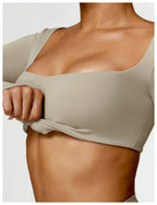 Womens Yoga 78%Nylon 22%spandex Long Sleeve Shirts Z-8518