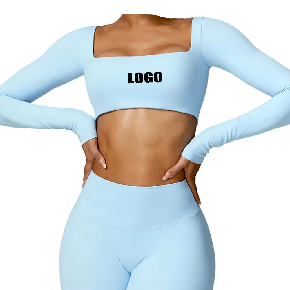 Womens Yoga 78%Nylon 22%spandex Long Sleeve Shirts Z-8518