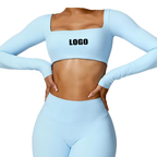 Womens Yoga 78%Nylon 22%spandex Long Sleeve Shirts Z-8518