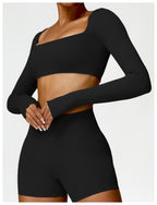 Womens Yoga 78%Nylon 22%spandex Long Sleeve Shirts Z-8518