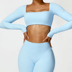 Womens Yoga 78%Nylon 22%spandex Long Sleeve Shirts Z-8518