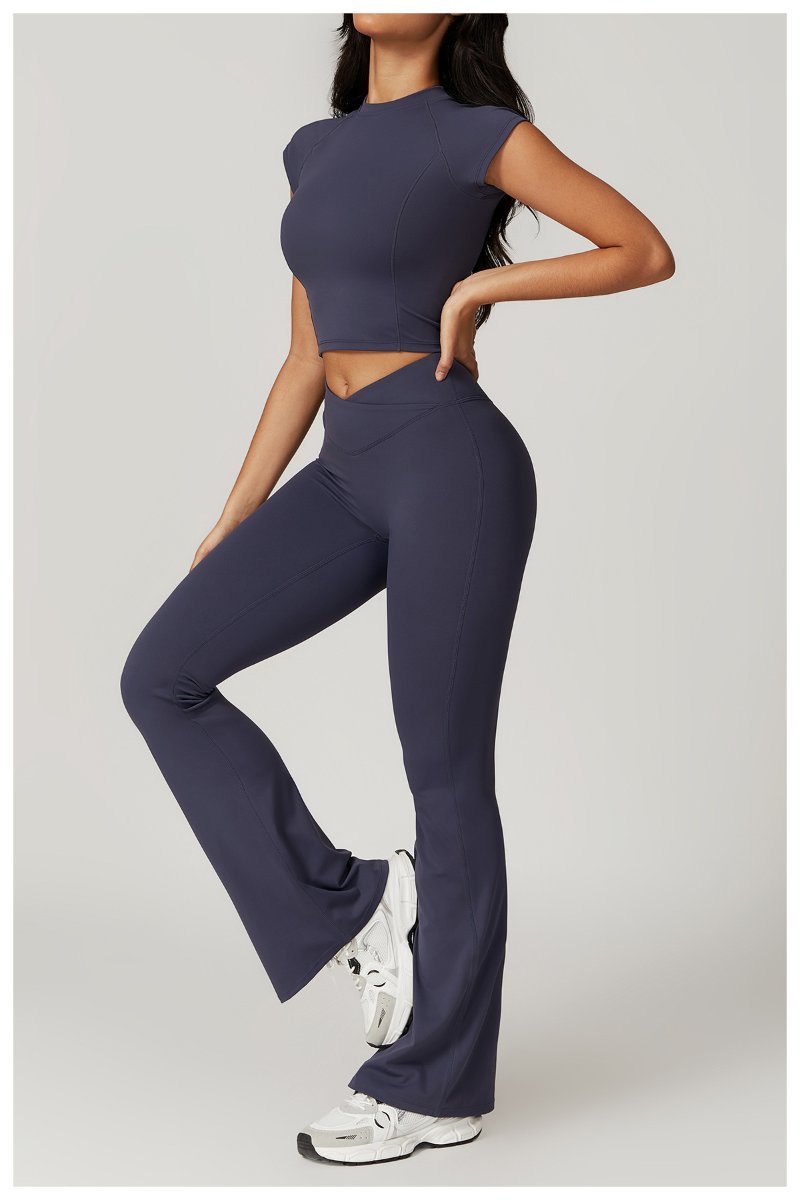 Womens Gym Workout 75%nylon 25%spandex Yoga Set Z-8799 - leggings print logo 48