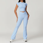 Womens Gym Workout 75%nylon 25%spandex Yoga Set Z-8799 - leggings print logo 1