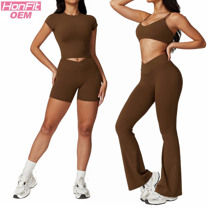 Womens Gym Workout 75%nylon 25%spandex Yoga Set Z-8799 Set print logo 28