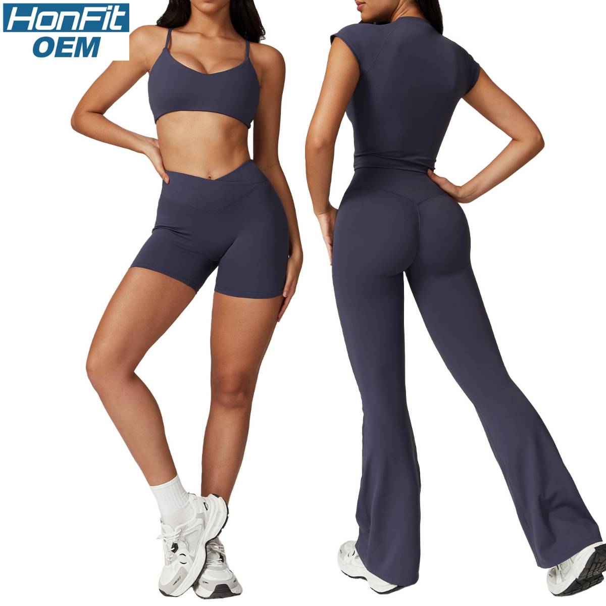 Womens Gym Workout 75%nylon 25%spandex Yoga Set Z-8799 Set print logo 1