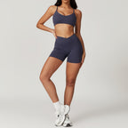 Womens Gym Workout 75%nylon 25%spandex Yoga Set Z-8799 - bra print logo 10